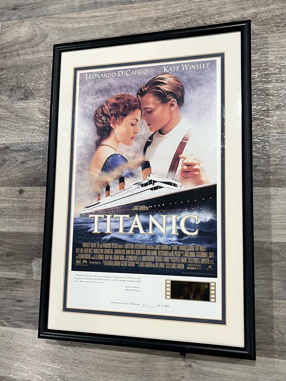 Titanic Movie Poster Framed Film Cell COA 815/2500 Lighted Display